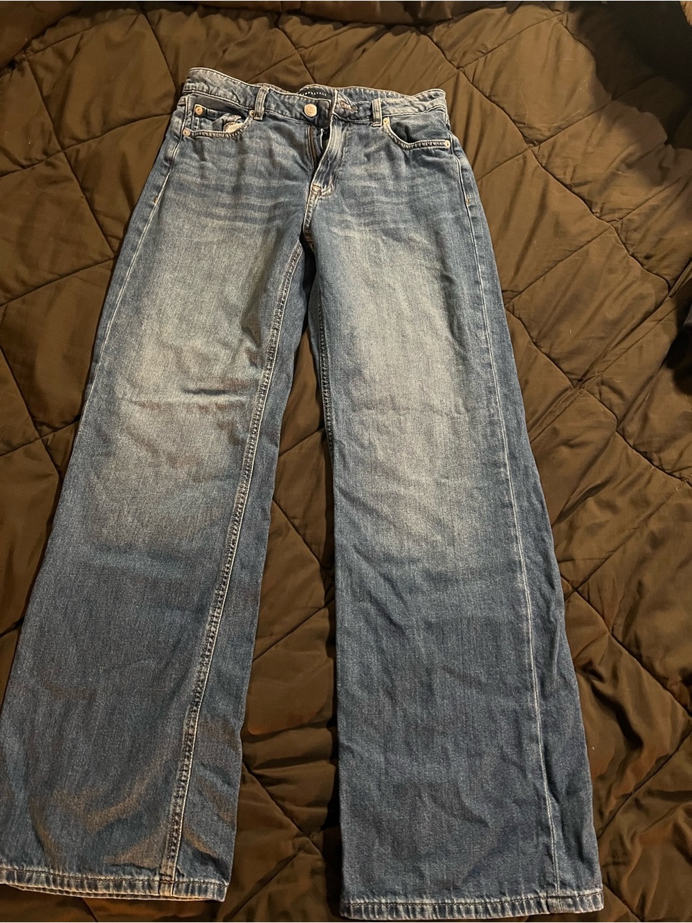 Aeropostale Women's Wide-Leg Jeans in Light Blue Denim